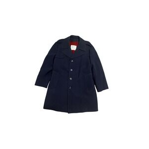 Vintage London Fog Trench Coat Mens 40 Blue Maincoats Belted Lined Winter